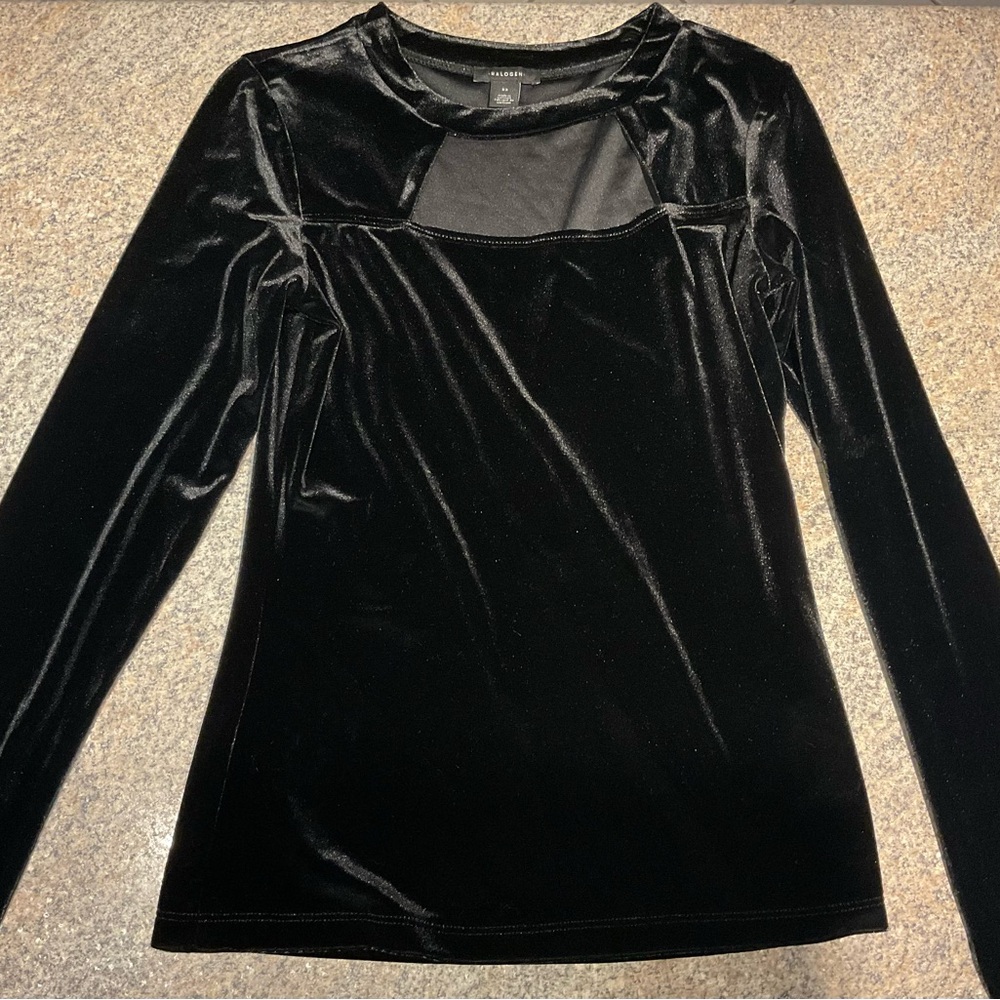 Halogen Black Velvet Women's Blouse
